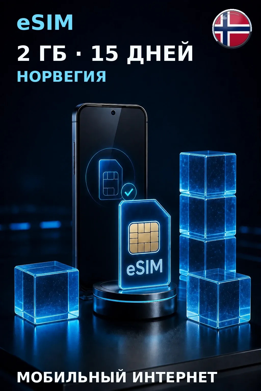eSIM Норвегия — 2 ГБ, 15 дней — интернет