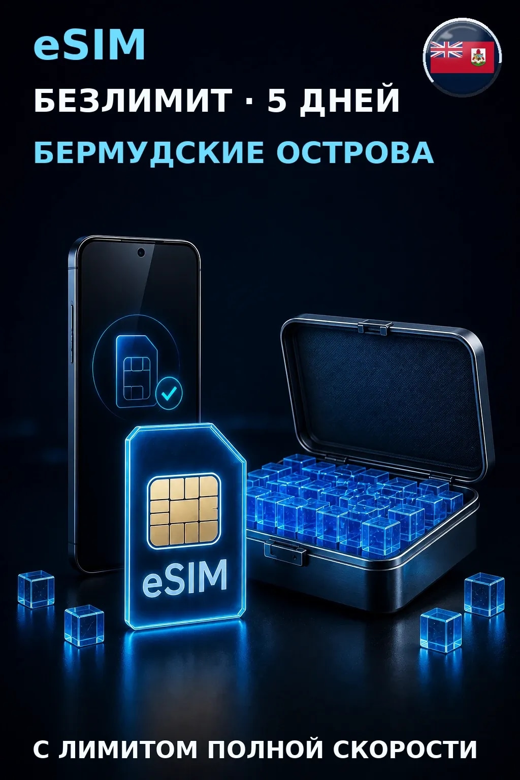 eSIM Бермудские Острова — БЕЗЛИМИТ, 5 дней — интернет