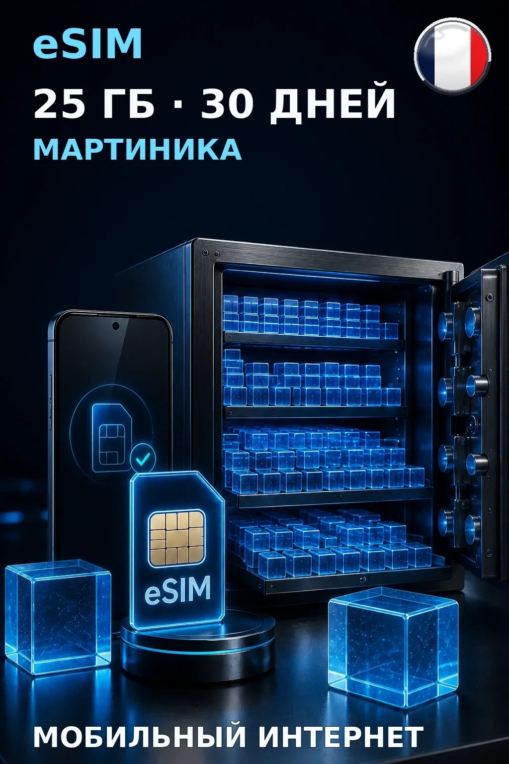 eSIM Мартиника — 25 ГБ, 30 дней — интернет