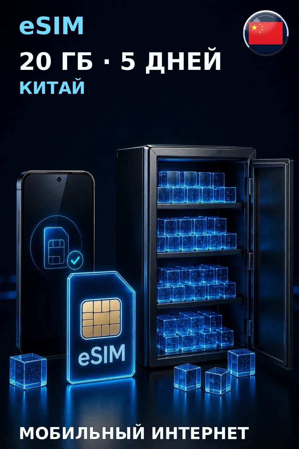 eSIM Китай — 20 ГБ, 5 дней — интернет