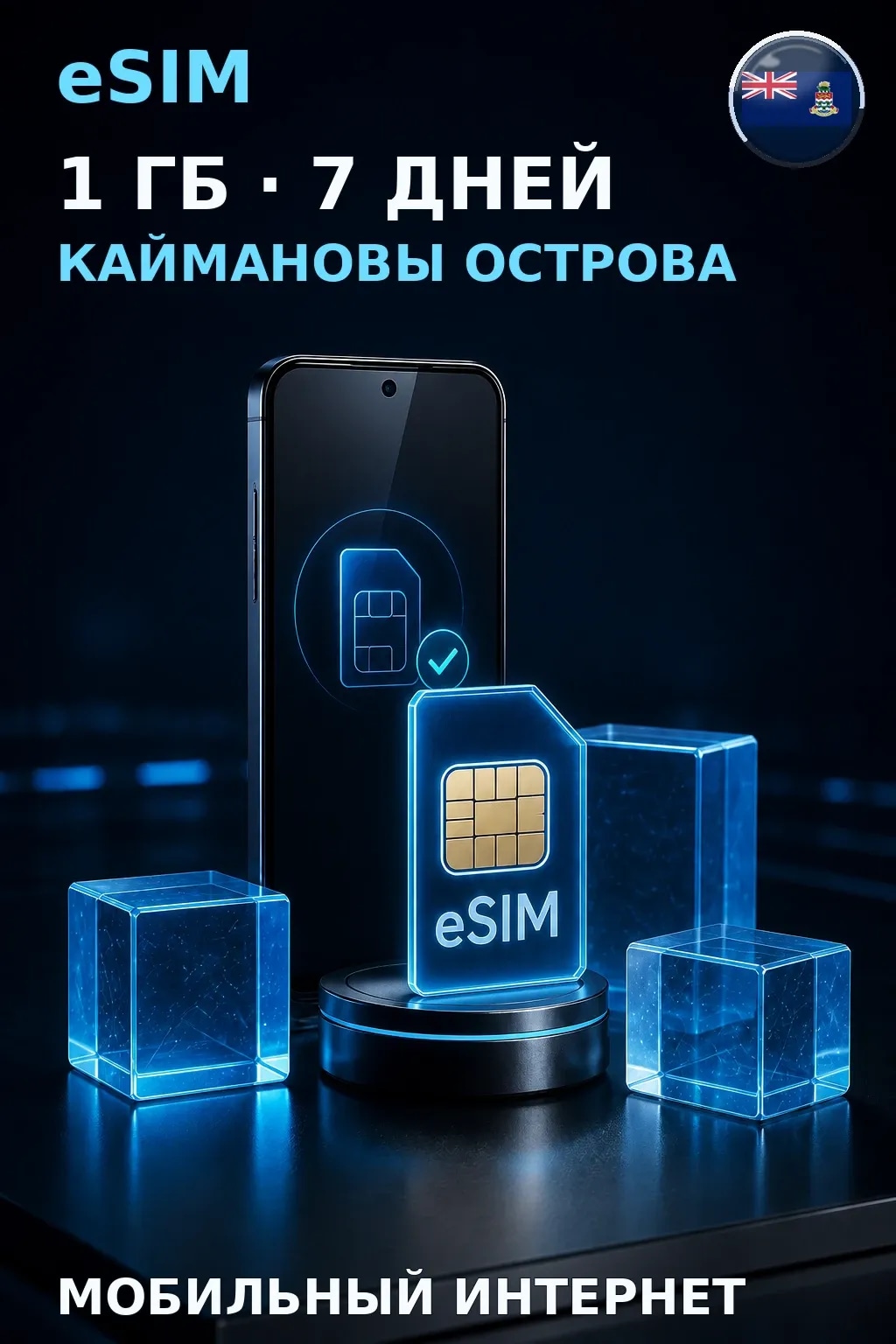 eSIM Каймановы Острова — 1 ГБ, 7 дней — интернет