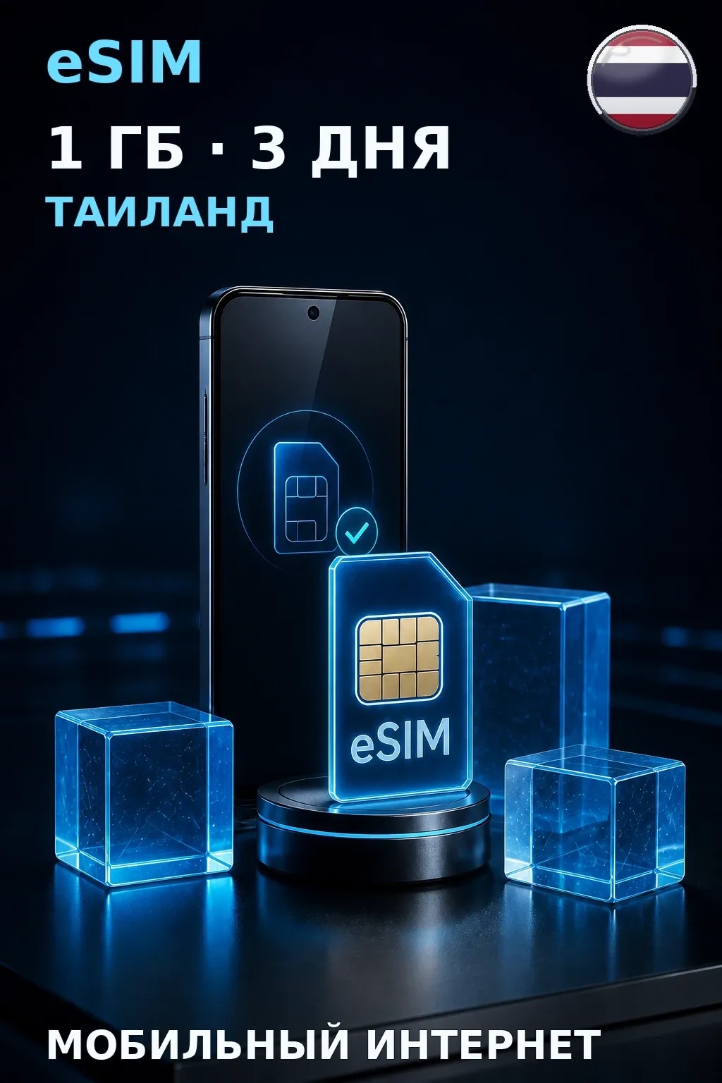 eSIM Таиланд — 1 ГБ, 3 дня — интернет