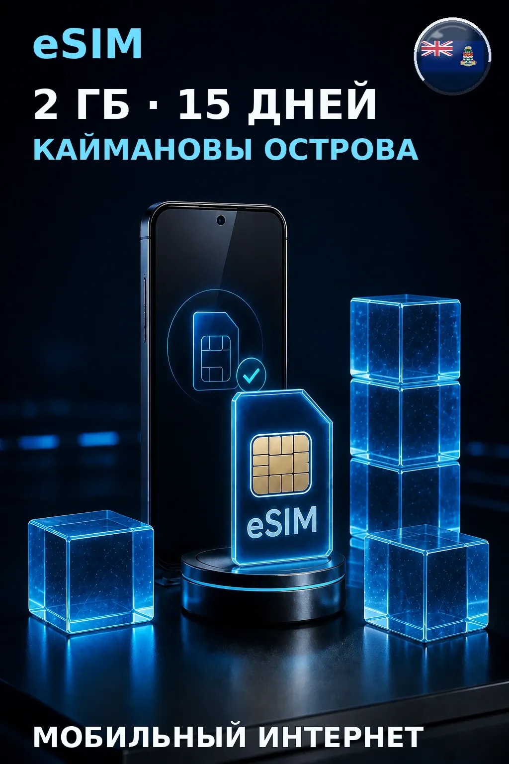 eSIM Каймановы Острова — 2 ГБ, 15 дней — интернет